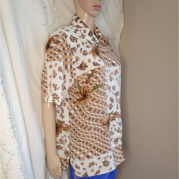 Voir collection multi pattern polyester button down shirt. - Picture 11 of 12